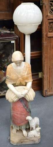 A RARE CONTINENTAL ART NOUVEAU MARBLE FIGURE OF A GIRL