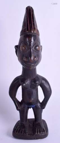 AN AFRICAN TRIBAL YORUBA FERTILITY FIGURE. 30 cm high.