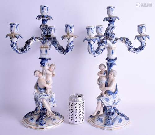 A LARGE PAIR OF 19TH CENTURY GERMAN FIGURAL