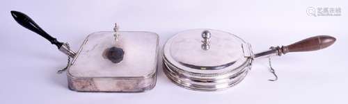 A rectangular silver-plated toasted cheese dish & a