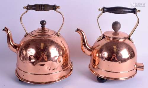 Two early 20th century copper electric kettles. 30 cm x