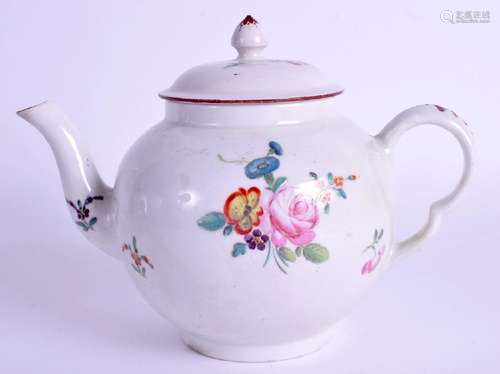 AN 18TH CENTURY DERBY TEAPOT AND COVER Attributed to