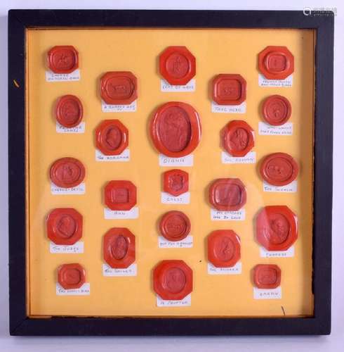 A COLLECTION OF VINTAGE RED SEALS. Image 27 cm square.