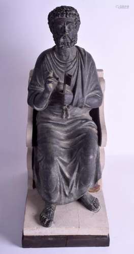 AN EARLY CONTINENTAL BRONZE FIGURE OF SAINT PETER