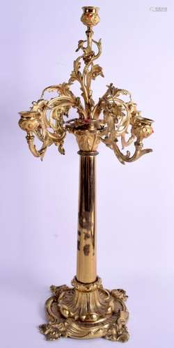 A William IV gilt bronze five-light candelabra. 58 cm