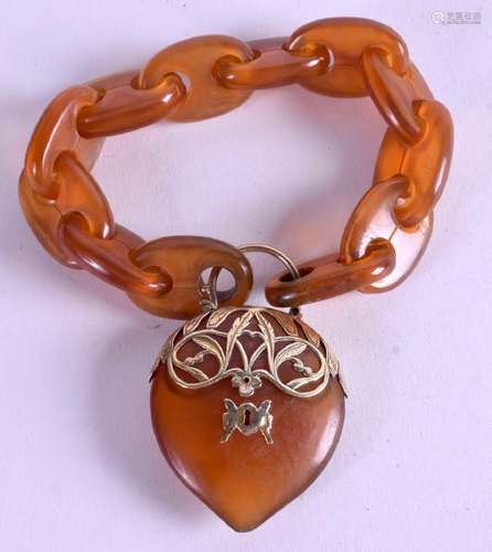 A VICTORIAN GOLD MOUNTED TORTOISHELL BRACELET, the