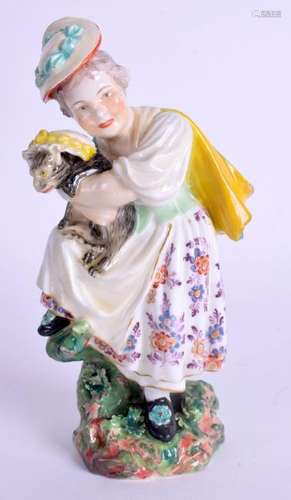 AN 18TH CENTURY DERBY FIGURE OF A FEMALE modelled