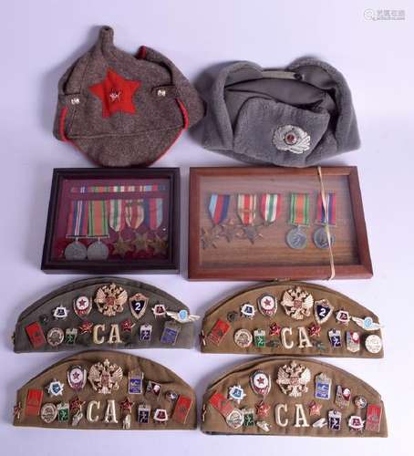 A COLLECTION OF MILITARY MEDALS together with a Russian