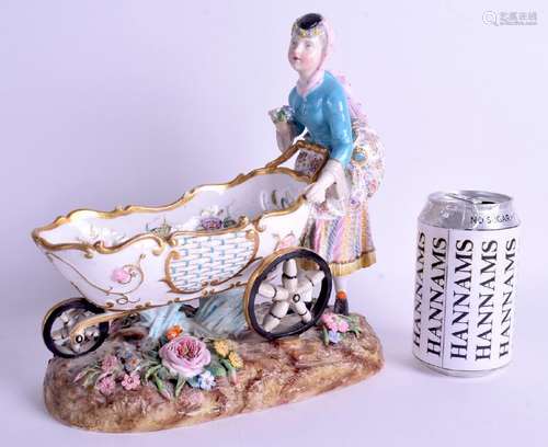 A LARGE 19TH CENTURY GERMAN PORCELAIN FIGURE OF A