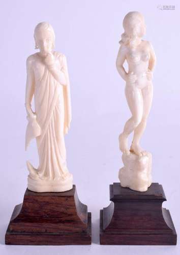 A PAIR OF 1920S ANGLO INDIAN IVORINE FIGURES. Figures