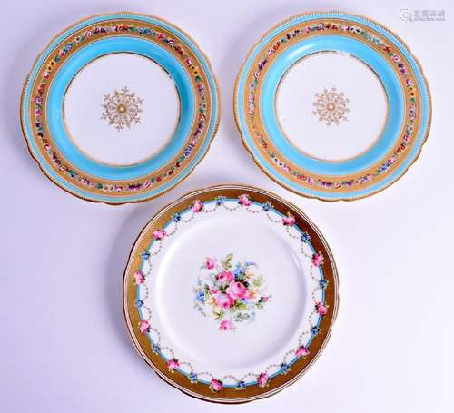 A PAIR OF 19TH CENTURY MINTON CABINET PLATES