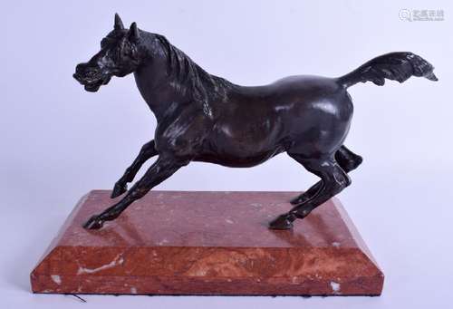 A 1950S BRONZE FIGURE OF A ROAMING WILD HORSE modelled