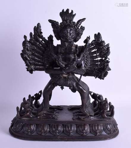 A LARGE 19TH CENTURY TIBETAN BRONZE FIGURE OF