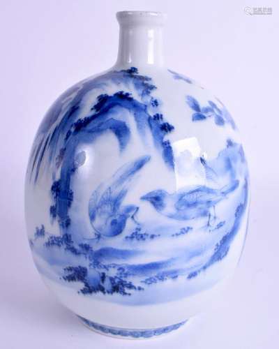 AN 18TH CENTURY JAPANESE EDO PERIOD BLUE AND WHITE SAKE