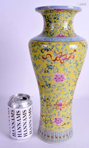 A LARGE 19TH CENTURY  CHINESE FAMILLE JAUNE VASE