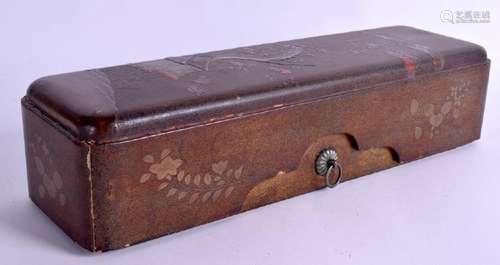 A 19TH CENTURY JAPANESE MEIJI PERIOD LACQUER BOX AND