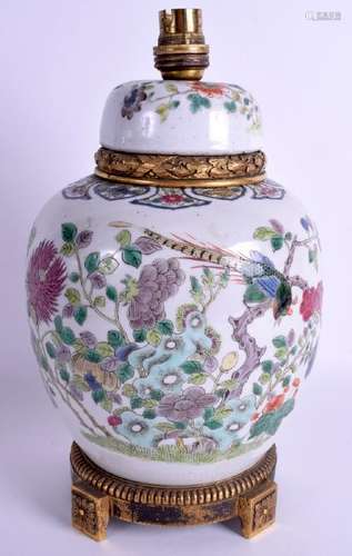 A 19TH CENTURY CHINESE FAMILLE ROSE GINGER JAR AND