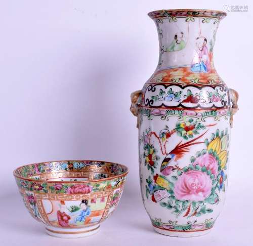 A 19TH CENTURY CHINESE CANTON FAMILLE ROSE VASE