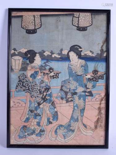 A 19TH CENTURY JAPANESE MEIJI PERIOD WOODBLOCK PRINT