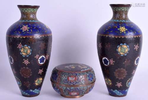 A PAIR OF 19TH CENTURY JAPANESE MEIJI PERIOD CLOISONNÉ