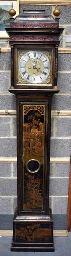 A GOOD EARLY 18TH CENTURY ENGLISH CHINOISERIE LONGCASE