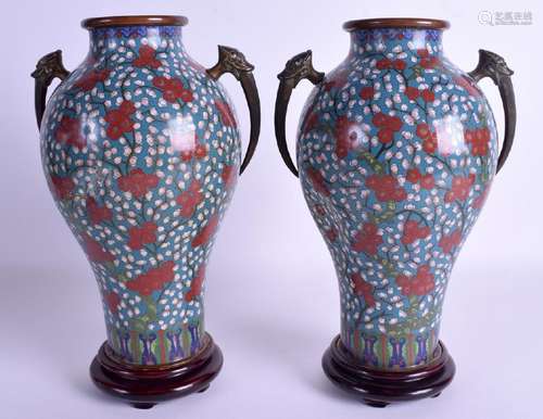 A PAIR OF EARLY 20TH CENTURY CHINESE CLOISONNÉ ENAMEL