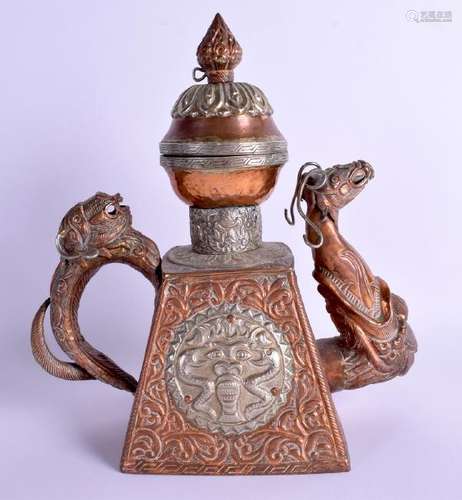 AN 18TH/19TH CENTURY TIBET CHINESE SILVER AND COPPER