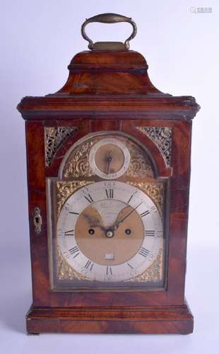 A GEORGE III RIEDER & CO LONDON MAHOGANY BRACKET CLOCK