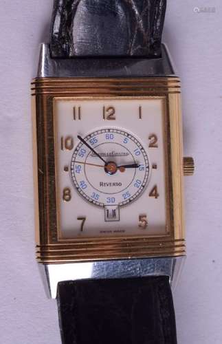 A BOXED JAEGER LE COULTRE GOLD AND STAINLESS STEEL