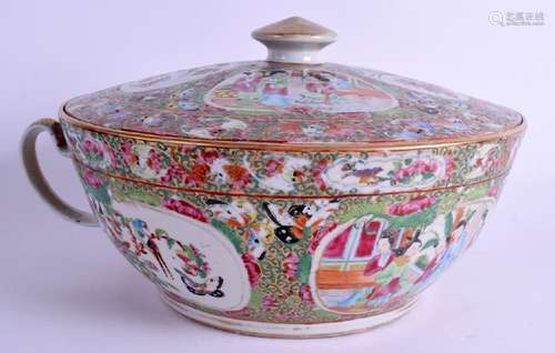 A RARE LARGE 19TH CENTURY CHINESE CANTON FAMILLE ROSE