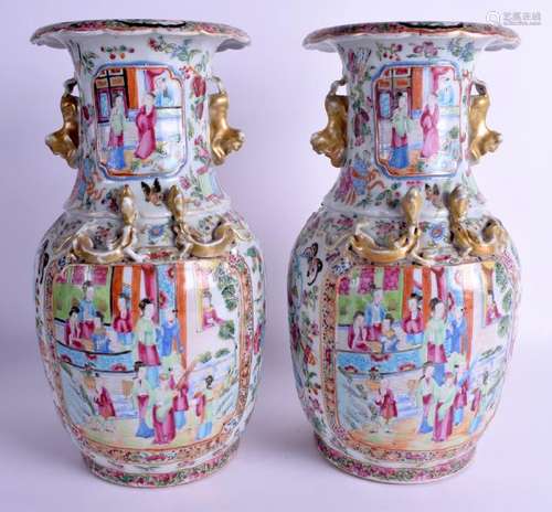 A PAIR OF 19TH CENTURY CHINESE CANTON FAMILLE ROSE