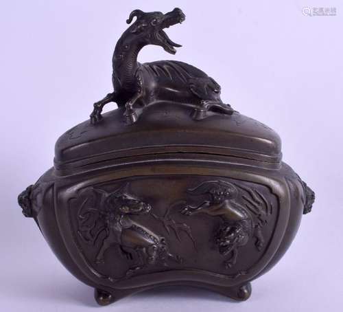 A GOOD 19TH CENTURY JAPANESE MEIJI PERIOD BRONZE CENSER