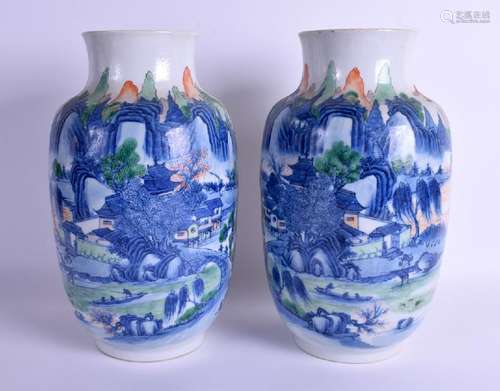 A PAIR OF 19TH CENTURY CHINESE DOUCAI FAMILLE VERTE