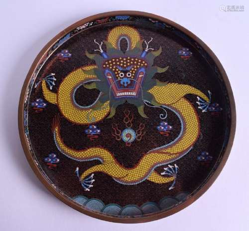 A RARE 19TH CENTURY CHINESE CLOISONNÉ ENAMEL TRAY of