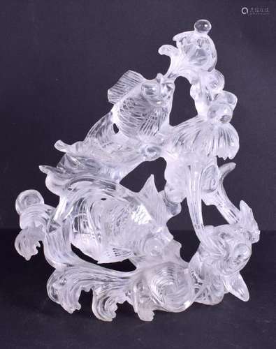 AN EARLY 20TH CENTURY CHINESE ROCK CRYSTAL FIGURE OF