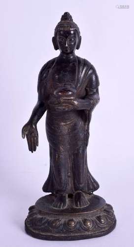 A 19TH CENTURY CHINESE TIBETAN BRONZE FIGURE OF A