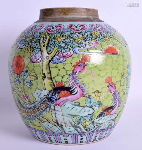 A 19TH CENTURY CHINESE FAMILLE ROSE GINGER JAR painted