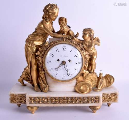 A GOOD 18TH/19TH CENTURY FRENCH ORMOLU AND MARBLE