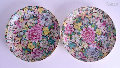 A PAIR OF EARLY 20TH CENTURY CHINESE MILLIFIORE