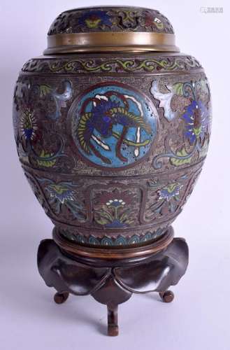 A 19TH CENTURY JAPANESE MEIJI PERIOD CHAMPLEVÉ ENAMEL