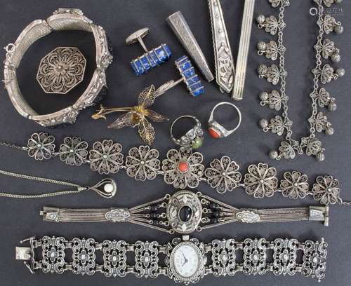 Konvolut Silberschmuck / A set of silver jewelery