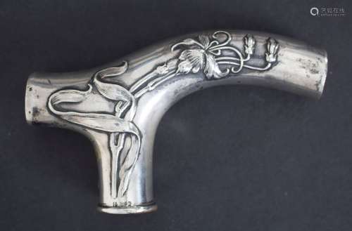 Jugendstil Stockgriff in Silber / An Art Nouveau c…