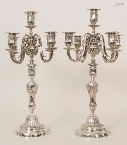 Paar Girandolen / A pair of silver girandoles, Ern…