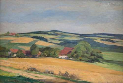 Wilhelm Reiß (*1883 ?), 'Landschaft mit Bauernhäus…