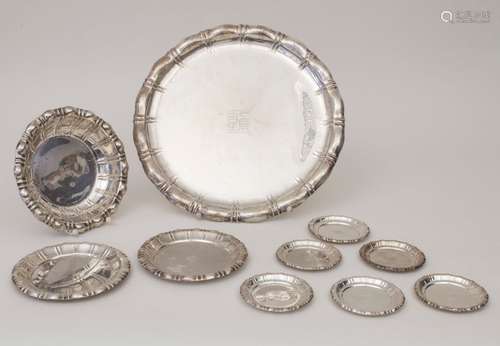 Konvolut Silbertabletts / 10 silver trays, 20. Jh.