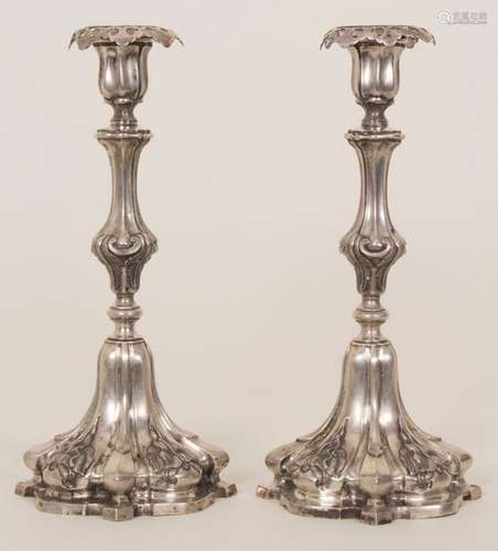 Paar Barock Kerzenleuchter / A pair of Baroque sil…