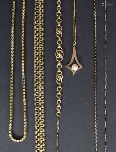 Konvolut 6 Collier / 6 gold necklace