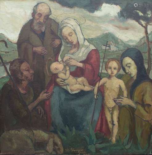 Adolf Büger (1885 1966), 'Heilige Familie mit Hirt…