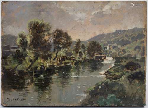 Karl Heffner (1849 1925), 'Flusslandschaft' / 'A r…