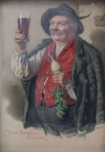 Peter Kraemer (1823 1907), 'Bayer in Tracht mit Bi…